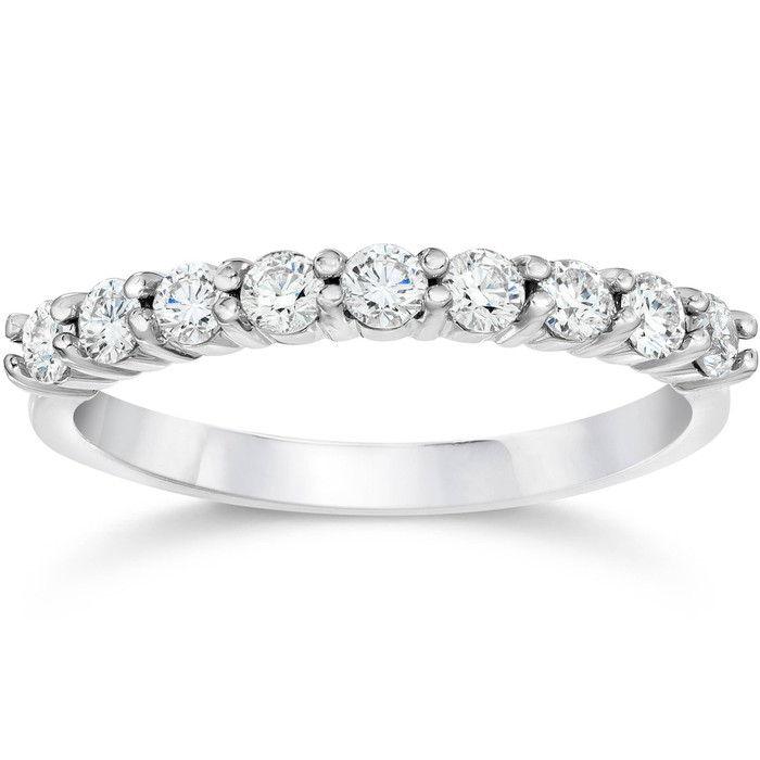 1/2 Ct Lab Grown Diamond Stackable Anniversary Wedding Ring White Gold