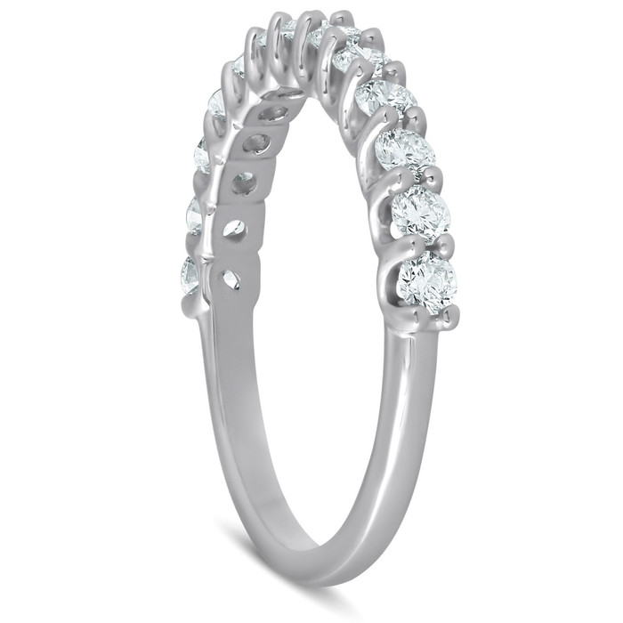 3/4 Ct Diamond Wedding Ring 14k White Gold Lab Grown Eco Friendly