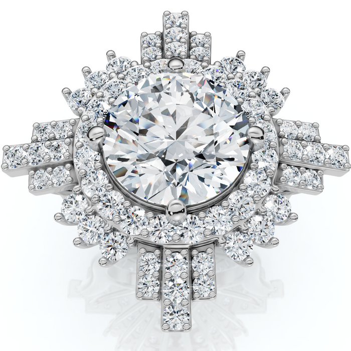 Certified 2.50 - 6.50Ct Diamond Hailee Engagement Ring 14k Gold Lab Grown