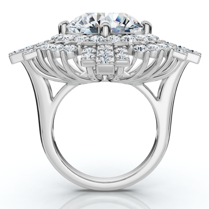 Certified 2.50 - 6.50Ct Diamond Hailee Engagement Ring 14k Gold Lab Grown