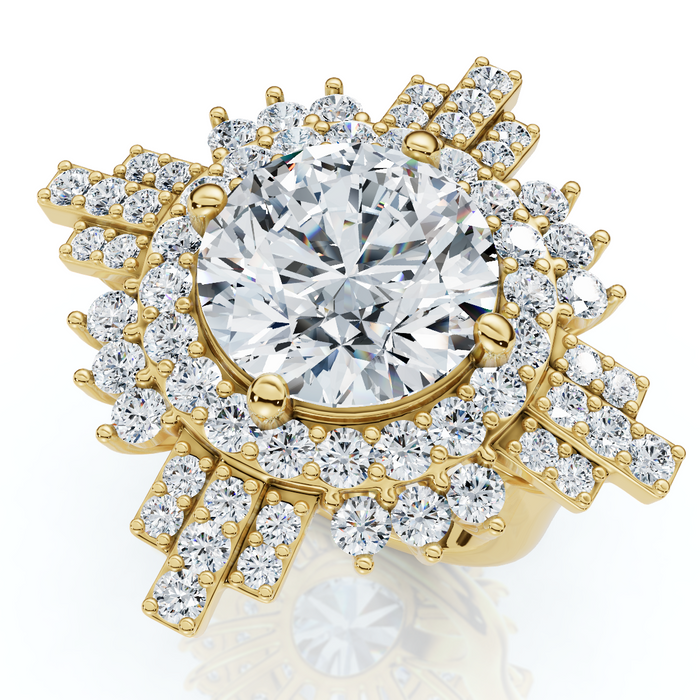 Certified 2.50 - 6.50Ct Diamond Hailee Engagement Ring 14k Gold Lab Grown