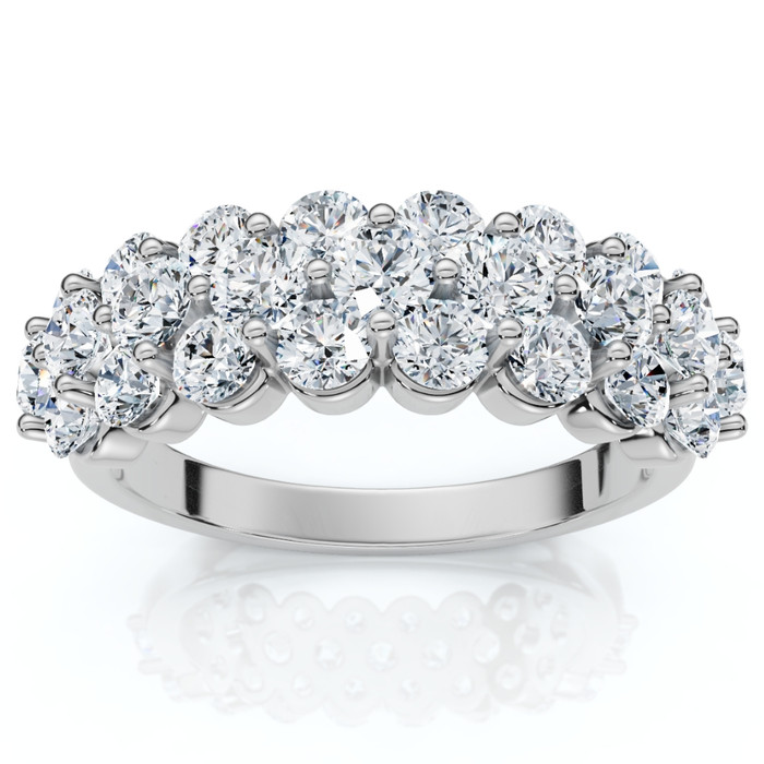 2Ct Multi Row Diamond Anniversary Ring 14k Gold Lab Grown 2Ct Multi Row Diamond Anniversary Ring 14k Gold Lab Grown