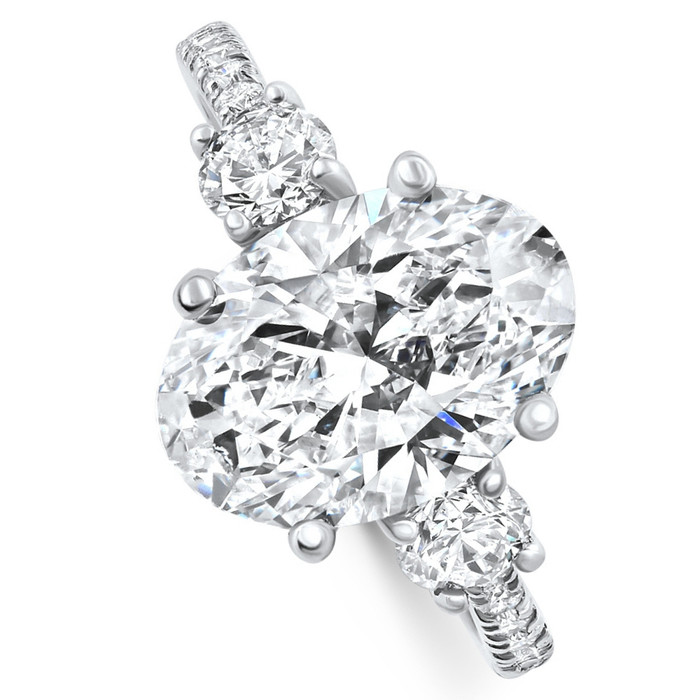 Certified 3 1/4Ct Oval Diamond Engagement Ring 14k Gold Lab Grown