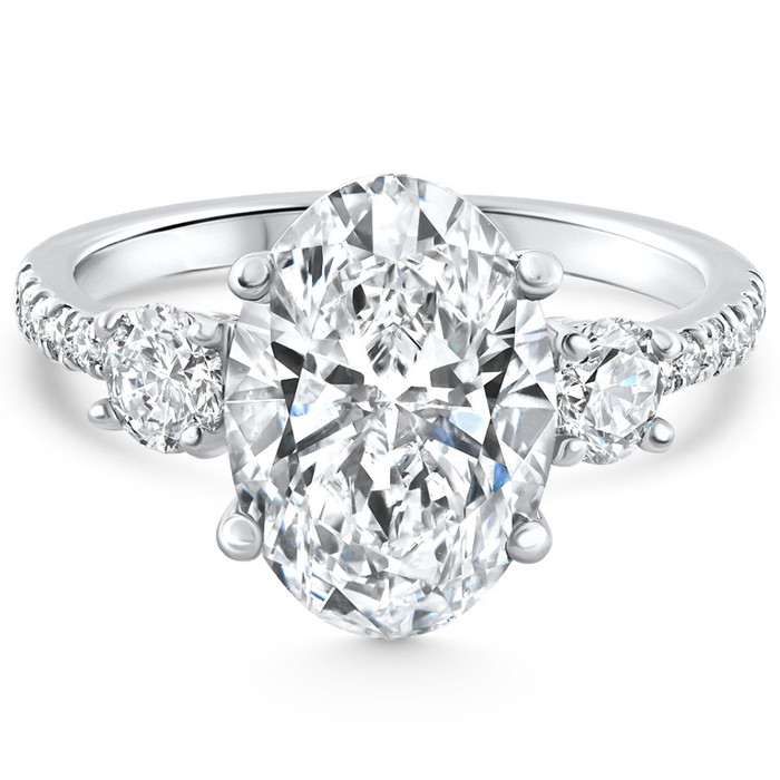 Certified 3 1/4Ct Oval Diamond Engagement Ring 14k Gold Lab Grown