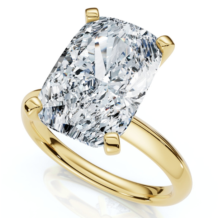 Certified 5Ct Elongated Cushion Diamond Engagement Ring Lab Grown