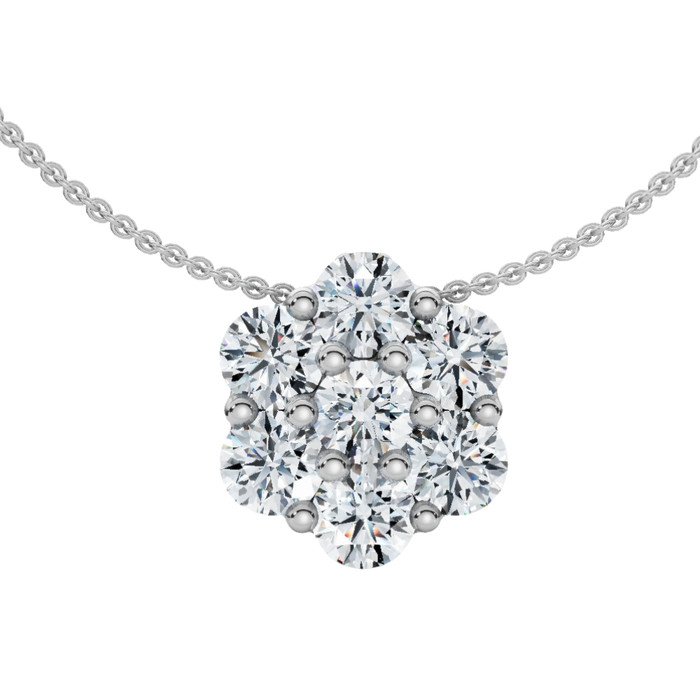 1/2Ct Diamond Pendant Women's Necklace 14k Gold Lab Grown 1/2Ct Diamond Pendant Women's Necklace 14k Gold Lab Grown