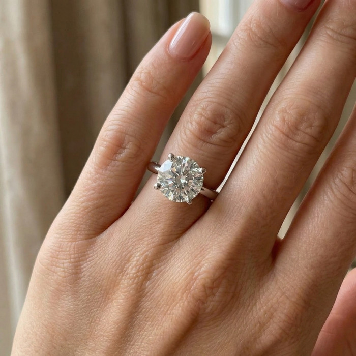 Certified 2.60Ct Solitaire Diamond Engagement Ring Gold or Platinum Lab Grown