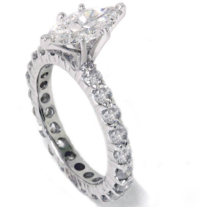 2 1/2Ct Marquise Lab Grown Diamond Engagement Eternity Ring