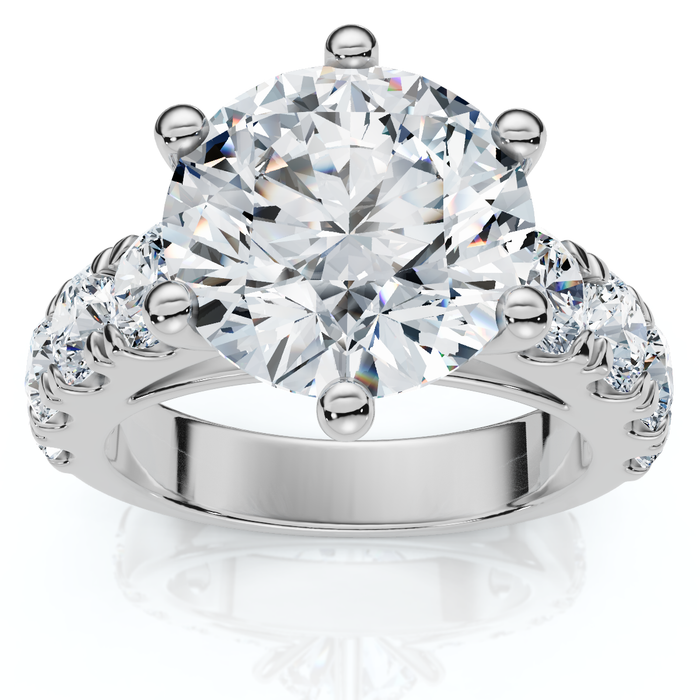 Certified 5 1/2 cttw Diamond Engagement Ring 14k White Gold Lab Grown