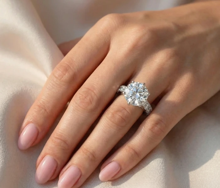Certified 5 1/2 cttw Diamond Engagement Ring 14k White Gold Lab Grown