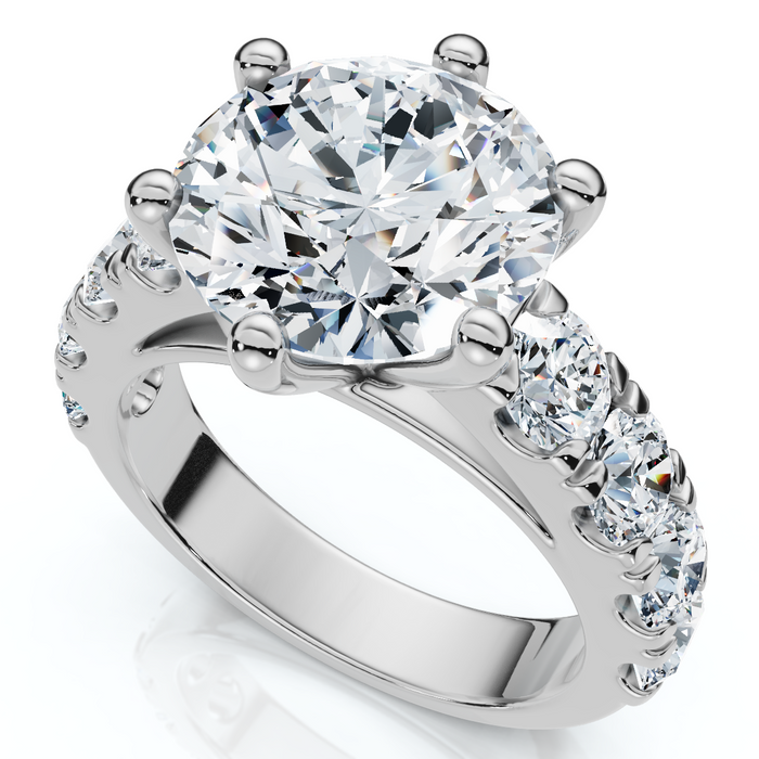 Certified 5 1/2 cttw Diamond Engagement Ring 14k White Gold Lab Grown