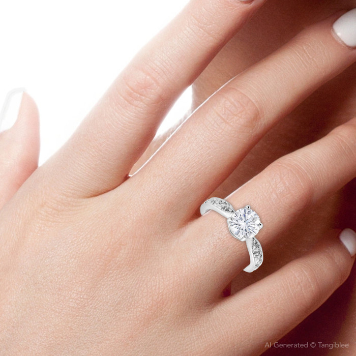 1 1/2ct Solitaire Diamond Engagement Ring 14K White Gold Lab Grown 1 1/2ct Solitaire Diamond Engagement Ring 14K White Gold Lab Grown