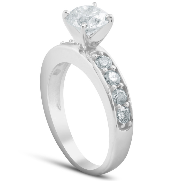 2Ct Round Cut Diamond Engagement Solitaire Ring White Gold Lab Grown