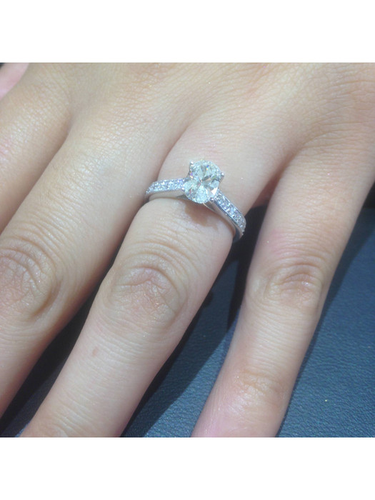 1 1/3Ct Oval Diamond Engagement Ring 14k White Gold Lab Grown 1 1/3Ct Oval Diamond Engagement Ring 14k White Gold Lab Grown