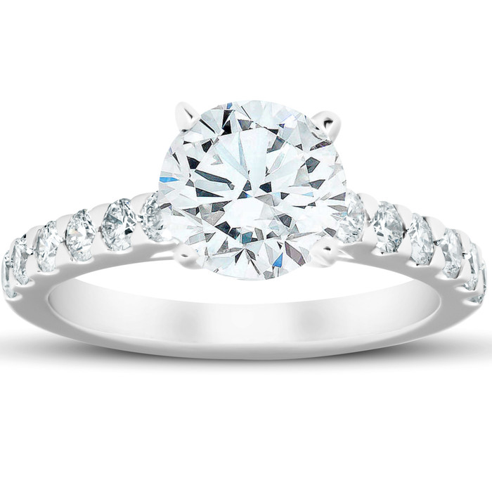 Certified 2 3/4 Ct Diamond Engagement Ring 14k White Gold Lab Grown Certified 2 3/4 Ct Diamond Engagement Ring 14k White Gold Lab Grown