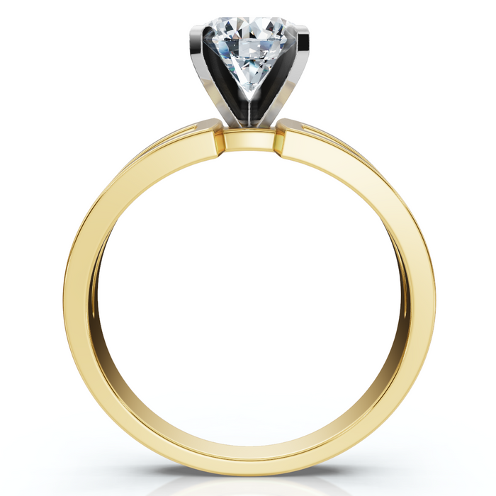 Certified 2ct Round Solitaire Lab Grown Diamond Engagement Ring 14K Yellow Gold