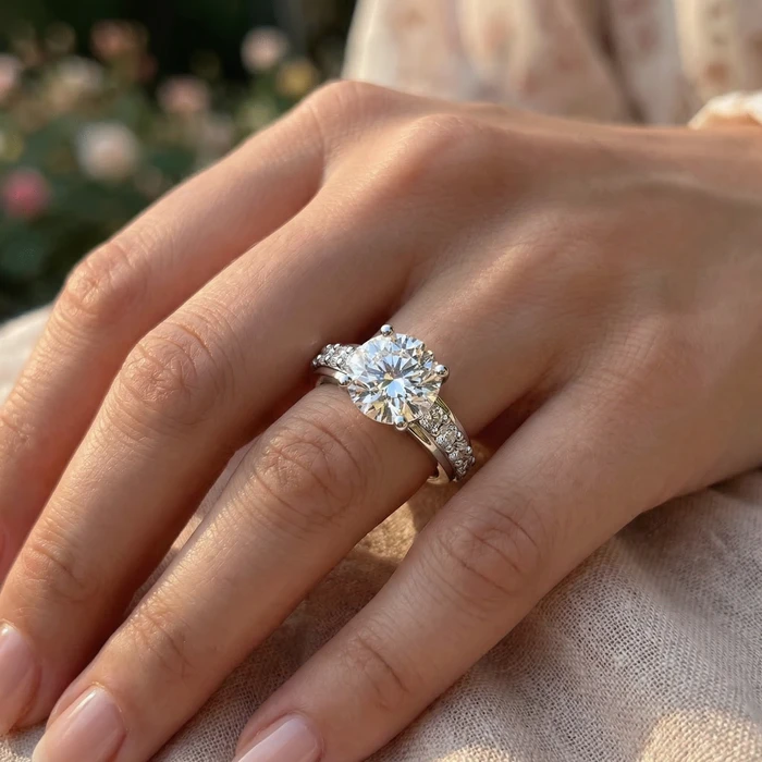 2ct Round Diamond Solitaire Engagement Ring 14k White Gold Lab Grown
