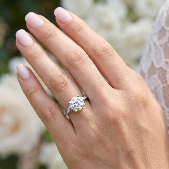 Certified 2 1/3Ct Diamond Engagement Ring 14k White Gold Lab Grown