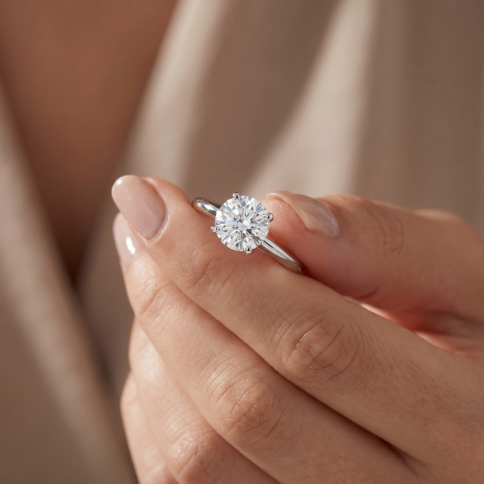 1ct Round Diamond Solitaire Engagement Ring Lab Grown