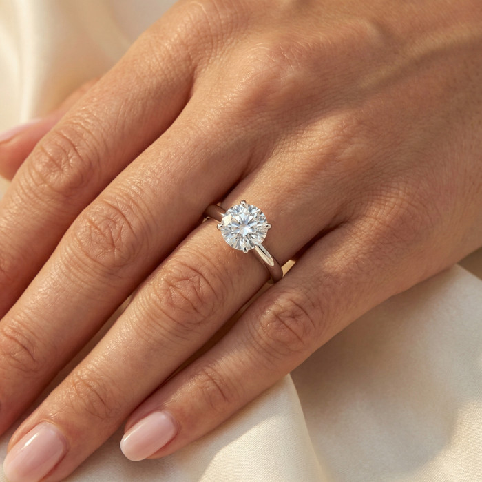 1ct Round Diamond Solitaire Engagement Ring Lab Grown