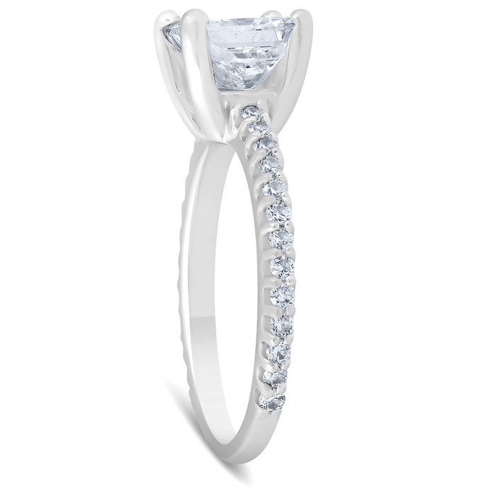 Certified 3 1/2ct Princess Cut Diamond Engagement Ring 14k White Gold Lab Grown Certified 3 1/2ct Princess Cut Diamond Engagement Ring 14k White Gold Lab Grown