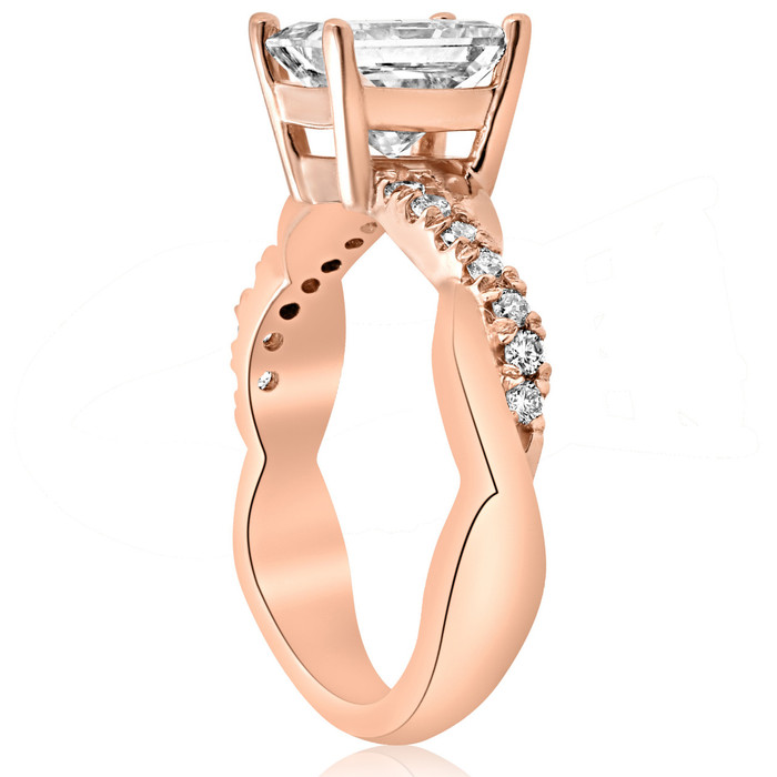 1.16ct Princess Cut Diamond (1ct center) Infinity Engagement Ring 1.16ct Princess Cut Diamond (1ct center) Infinity Engagement Ring