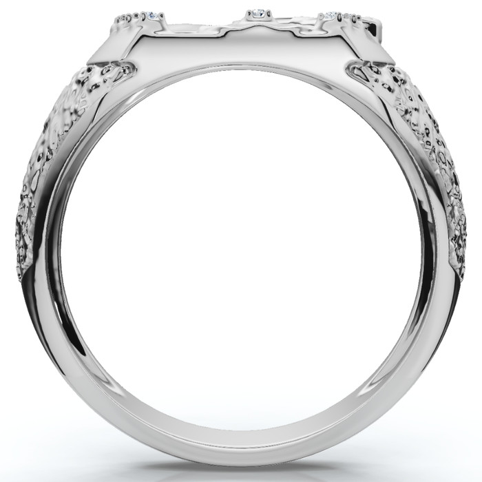 Men's Pinkie Horse Lucky Diamond Ring Gold Lab Grown