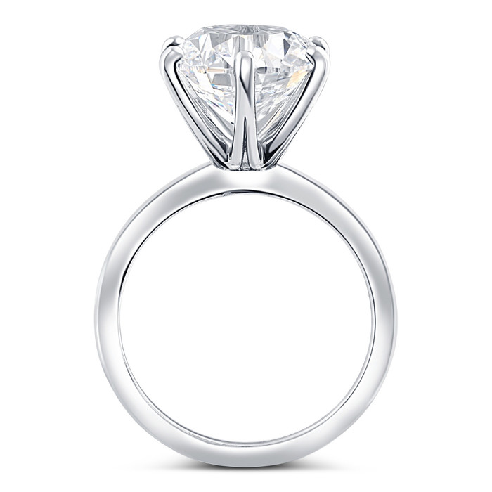 Certified 7Ct Solitaire Diamond Engagement Ring 14k White Gold Lab Grown