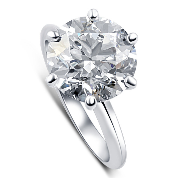 Certified 7Ct Solitaire Diamond Engagement Ring 14k White Gold Lab Grown