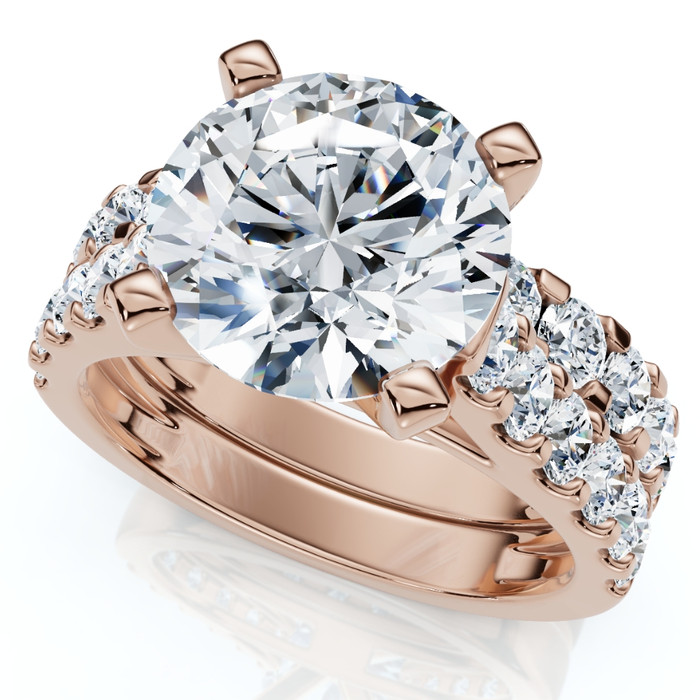 Certified 3.75Ct Diamond Engagement Matching Wedding Ring Set 14k Gold Lab Grown