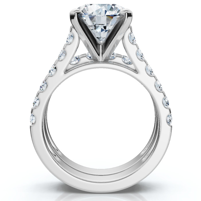 Certified 3.75Ct Diamond Engagement Matching Wedding Ring Set 14k Gold Lab Grown