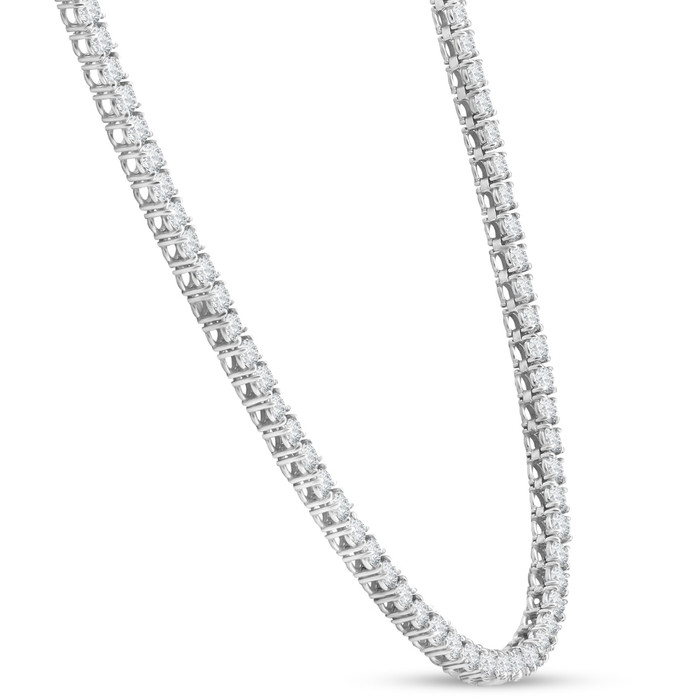 24 Ct TW Round Cut lab Grown Diamond Tennis Necklace 14K White Gold 23"