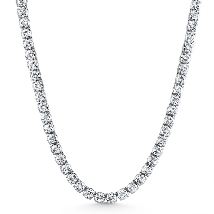 40Ct Diamond Tennis Necklace 14k White Gold 16.5" Lab Grown