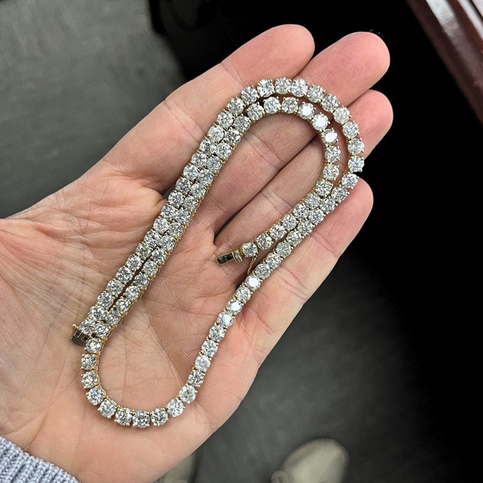 36Ct Natural Diamond Tennis Necklace 16.5" in 14k White or Yellow Gold 36Ct Natural Diamond Tennis Necklace 16.5" in 14k White or Yellow Gold
