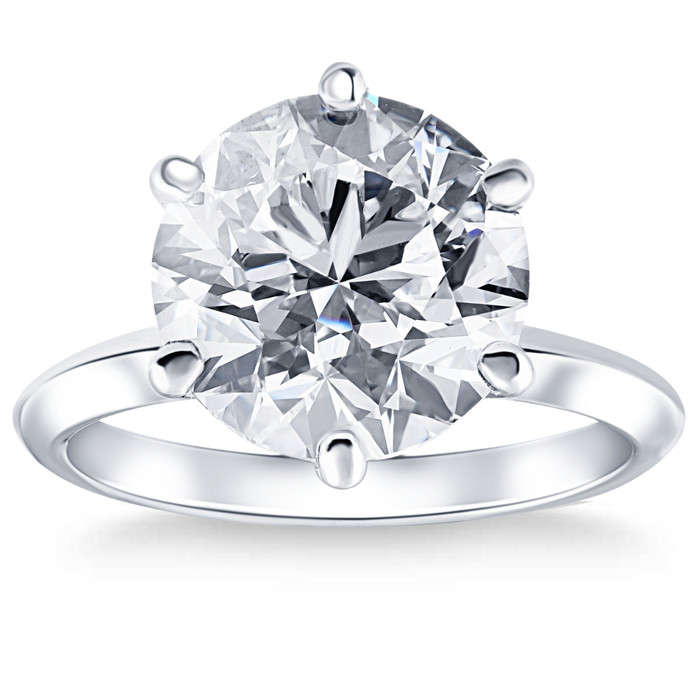 Certified 6 Ct Solitaire Diamond Engagement Ring Platinum Lab Grown
