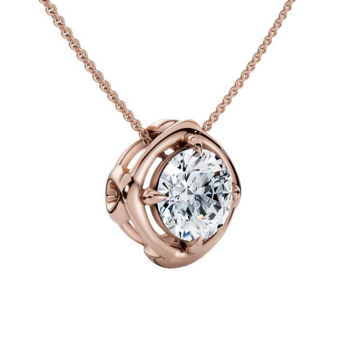 3/4Ct Natural Diamond Unspoken Pendant 14k Gold 18" Women's Solitaire Necklace