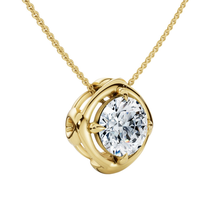 3/4Ct Natural Diamond Unspoken Pendant 14k Gold 18" Women's Solitaire Necklace