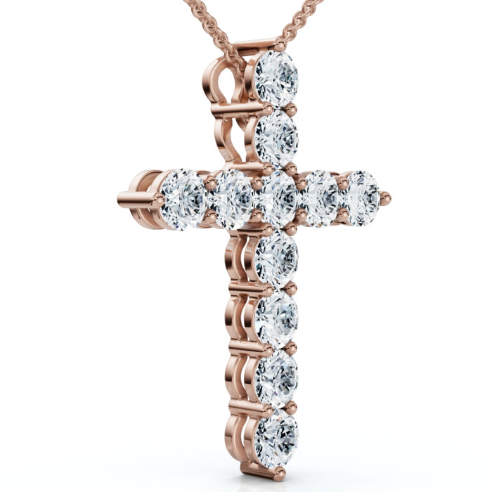 1.25Ct Diamond Cross 14k Gold 18" Necklace 1" Tall Lab Grown 1.25Ct Diamond Cross 14k Gold 18" Necklace 1" Tall Lab Grown