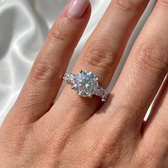 Certified 4Ct Diamond Engagement Ring 14k Gold Lab Grown