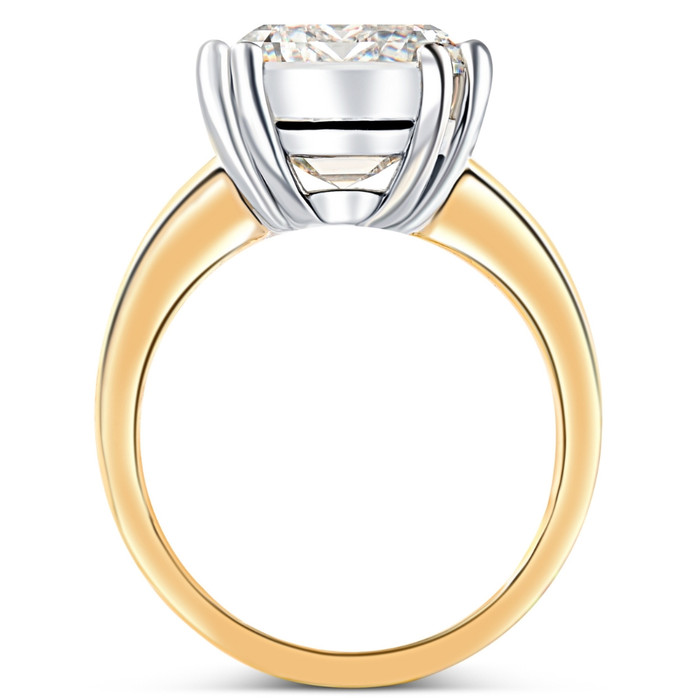 Certified 10.05CT Emerald Cut Solitaire Diamond Engagement Ring 14k Gold Lab Grown