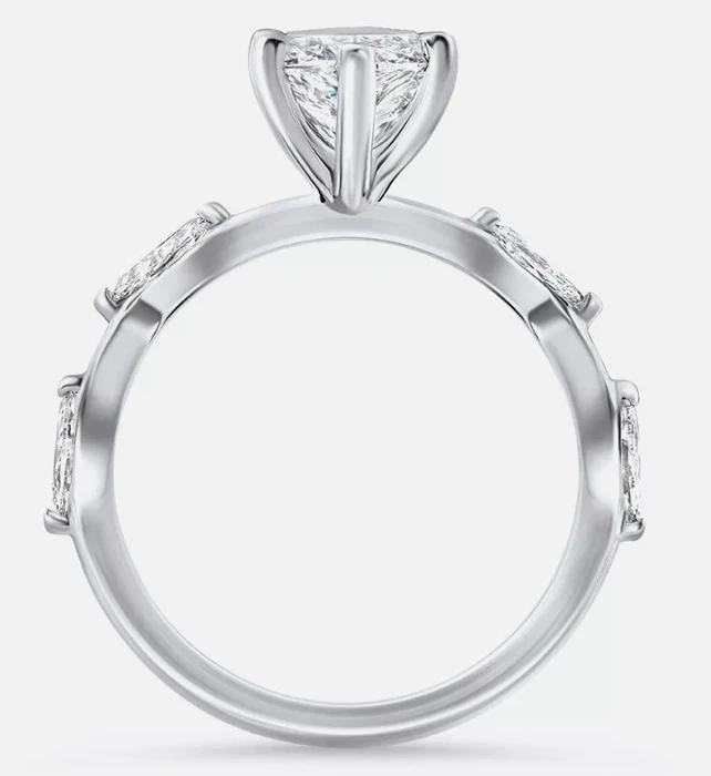 Certified 3.40Ct Marquise Diamond Engagement Ring 14k White Gold Lab Grown