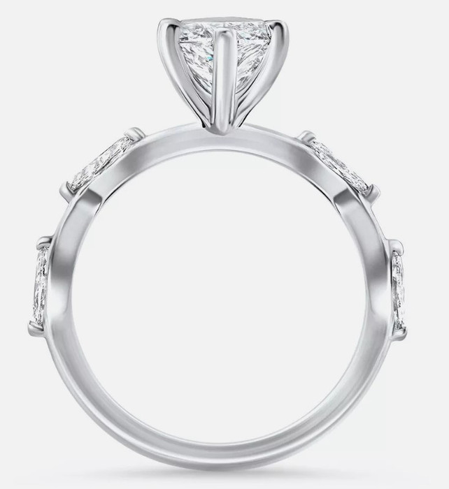 Certified 1 1/2 - 7 1/2Ct Marquise Diamond Engagement Ring 14k Gold Lab Grown