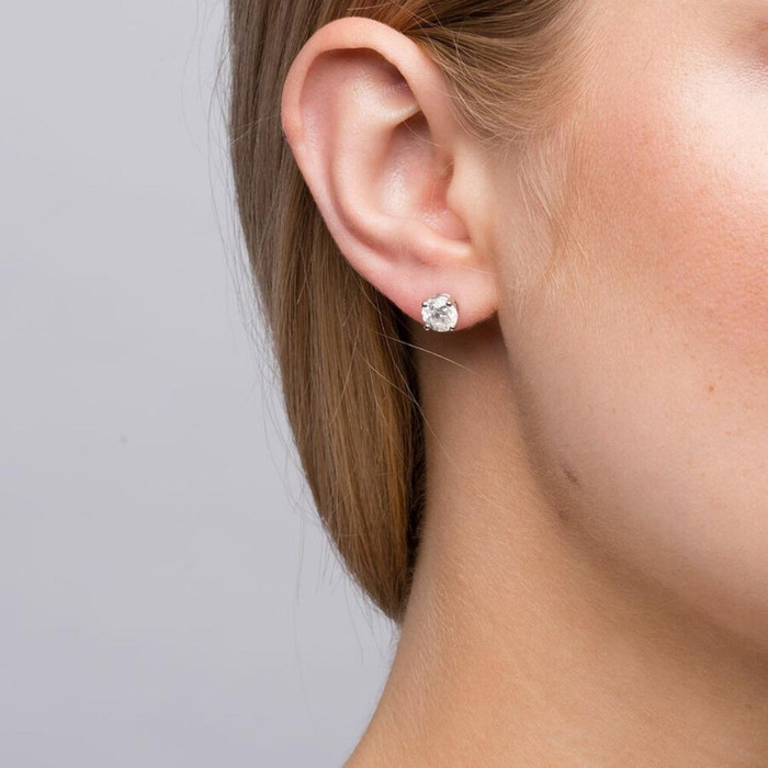Platinum 2 Ct T.W. Certified Lab Grown Diamond Studs Screw Backs