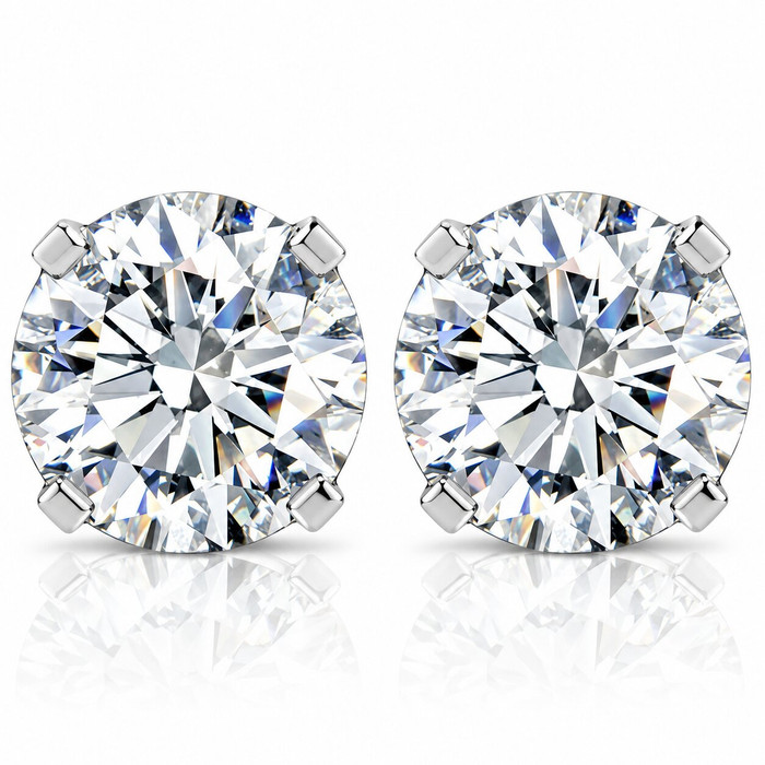 Platinum 2 Ct T.W. Lab Grown Diamond Studs Screw Backs