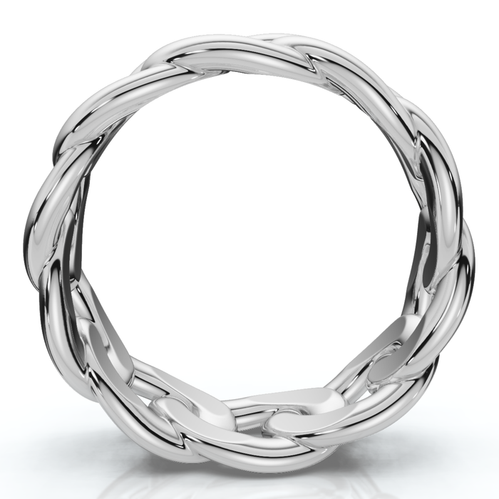 Mens Solid Heavy 8mm 14k Gold Cuban Link Ring