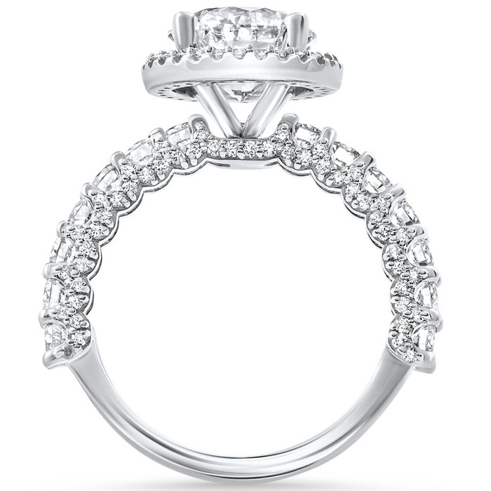 Certified 3.52Ct Pave Round Diamond Engagement 14k White Gold Lab Grown