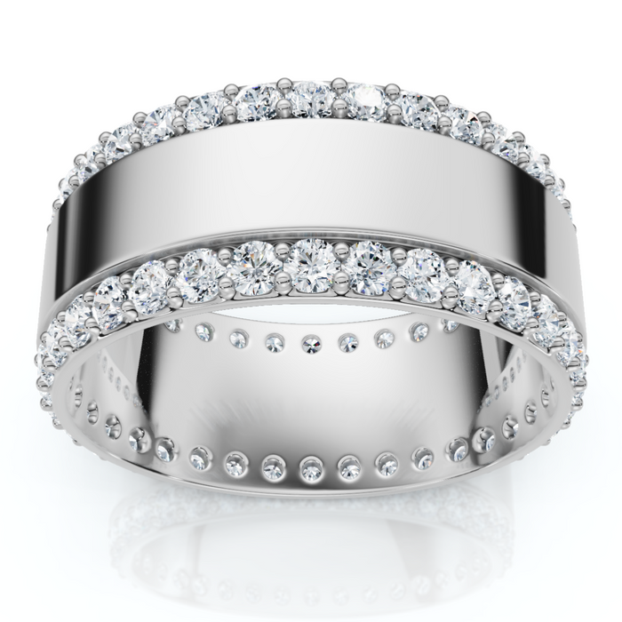 1Ct Lab Grown Diamond Ring Mens Textured Wedding 8mm Band White or Yellow Gold 1Ct Lab Grown Diamond Ring Mens Textured Wedding 8mm Band White or Yellow Gold