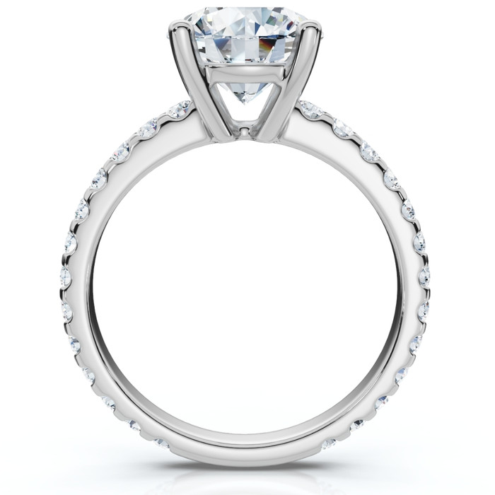 Certified 3.40Ct Round Cut Diamond Engagement Ring 14k Gold Lab Grown