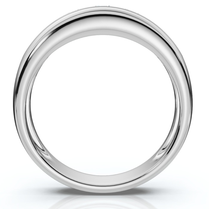 3/4Ct Men's Diamond 5-Stone Wedding Ring Channel Set 10k Gold Lab Grown