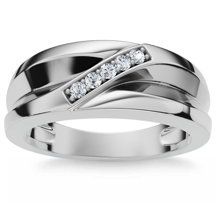 Men's Diamond Wedding Ring Lab Grown 10k Gold